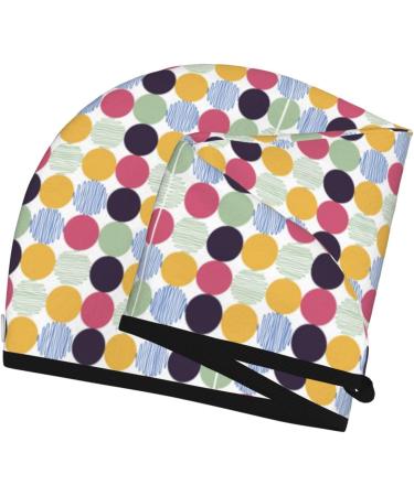 Quick-Dry Polka Dot Hair Towel Wrap | Hair Drying Turban with Button | Fast-Absorbing Head Towel for Effortless Styling - Buy Online on GoSupps.com