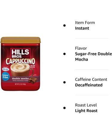Hills Bros Cappuccino Double Moka Boisson sans sucre 340 g - Buy Online on GoSupps.com