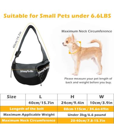 Brynnl Pet Sling Carrier Bag Pet Shoulder Bag Hand Free Sling Carrier for 6 lbs Small Pet Dog Cat Puppy Shoulder Carry Bag Adjustable Puppy Bag with Breathable Mesh Pouch for Travel Walking Outdoor - Buy Online on GoSupps.com