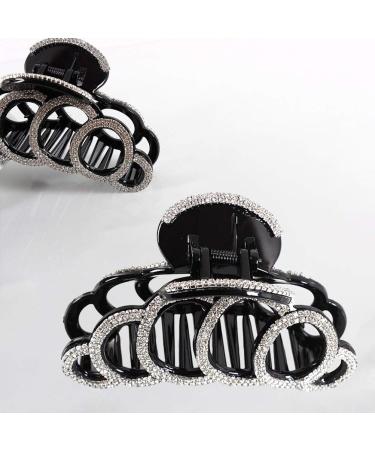 Voarge Acrylic Hair Clip for Thick Hair Monochrome Rhinestone Ponytail Gripper | Strong Hair Accessories - Buy Online on GoSupps.com