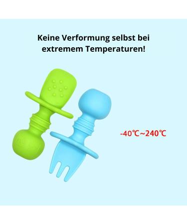 Buy BPA-Free Baby Esslern Cutlery Set | Soft Baby Spoon & Fork - Ergonomic & Dishwasher Safe Biting Toys (Blue) - Buy Online on GoSupps.com