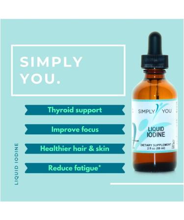 Simply You Liquid Iodine: Organic Vegan Thyroid Support Supplement - Gluten Free - Boost Energy, Reduce Fatigue, Improve Focus - Strengthen Hair and Nails - Buy Online on GoSupps.com
