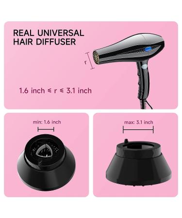 Universal Hair Diffuser Attachment for Curly Hair - Travel Friendly Blow Dryer Diffuser for Wavy Hair - Ideal Women's Gift - Buy Online on GoSupps.com