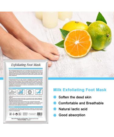 Foot Peeling Mask - 5 Pairs | Natural Exfoliator for Baby Soft Feet | Pain-Free Corn Remover for Women & Men (Milk) - Buy Online on GoSupps.com