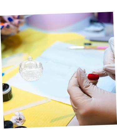 Milisten Glass Jar Glass Wedding Decor Manicure Nail Dish Nail Art Liquid Holder Nail Liquid Holder Nail Dish Bowl with Lids Dappen Dish Plate Cup Candy Plate Bracket Candy Jar With Cover - Buy Online on GoSupps.com