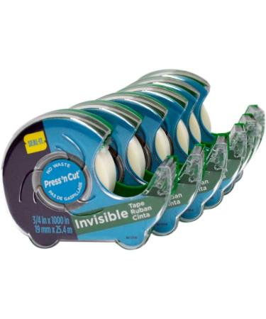 Seal-It Invisible Stationery Tape 3/4 x 1000 Inches On Press N' Cut Dispenser Pack of 6 Total 6000 Inches White (62452) - Buy Online on GoSupps.com