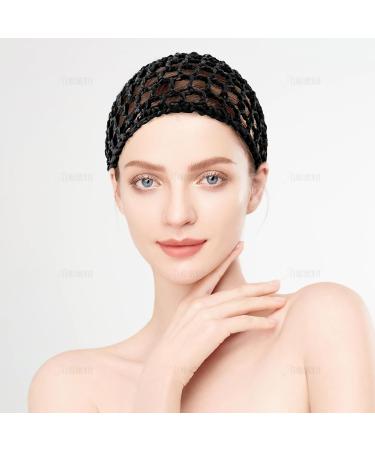 AUEAR Mesh Crochet Hair Net Thick Short Hair Net Snoods Cover Women Hairnet for Sleeping Multicolor One size - Buy Online on GoSupps.com