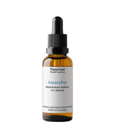 Nautugena amarapur/bitter herb tincture 0% alcohol/stimulates digestive juices/contains traditional spices and herbs/1800 drops 50 ml (1-month pack)