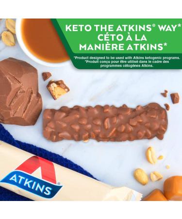 Atkins Snack Bars - Caramel Chocolaty Nut Roll Low Sugar Keto Friendly High Fibre 2g Sugar 3g Carbs 8ct Caramel Nut Roll Value Pack - Buy Online on GoSupps.com