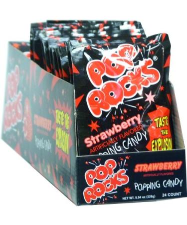 Pop Rocks Strawberry 0.33 oz Each (Pack of 24) Strawberry 0.33 Ounce (Pack of 24)