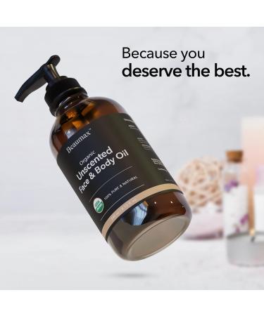 Unscented Face & Body Oil - USDA Organic Carrier Oil 240ml | Natural Skincare Hydrating & Nourishing - Buy Online on GoSupps.com