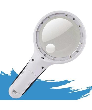 Portable Magnifier 15 Times Handheld Reading Optical LED Light 90MM Large Lens 30 Magnifier Full of Stars