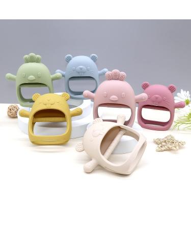 Silicone Baby Teether Toy for Infants 3+ Months | BPA Free Chew Toys for Teething Relief | 2pcs Silicone Glove Teether Set in Rose Pink - Buy Online on GoSupps.com