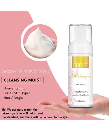 WOZUTUNT 100ml Eyelash Extension Cleanser & Lash Mousse - Professional Grade Makeup Remover for Natural & Extension Lashes - Includes Cotton Puff - 3.38Oz - Buy Online on GoSupps.com