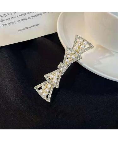 Pearl Bow Hairpin Headdress Crystal Double Bow Tie Hair Pin Alligator Clip Ponytail Clip Pearl Bow Hair Clips Bow Pearls Hairpin Non-Slip Duckbill Clip Hair Barrettes Accessories Girls and Women - Buy Online on GoSupps.com
