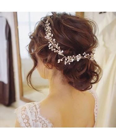 Elegant Bridal Pearls Headband - Silver Rhinestone Hair Accessories for Weddings Prom & Bridesmaids - Buy Online on GoSupps.com