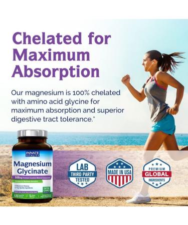Magnesium Glycinate 500mg | 240 Vegetarian Capsules | Non-GMO & Gluten-Free | Supports Muscle, Nerve & Heart Health | 8-Month Supply - Buy Online on GoSupps.com