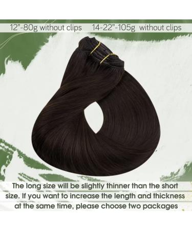 Hetto Clip In Real Hair Extensions - Darkest Brown #2 120g 35cm Remy Hair for Effortless Volume & Length - Buy Online on GoSupps.com