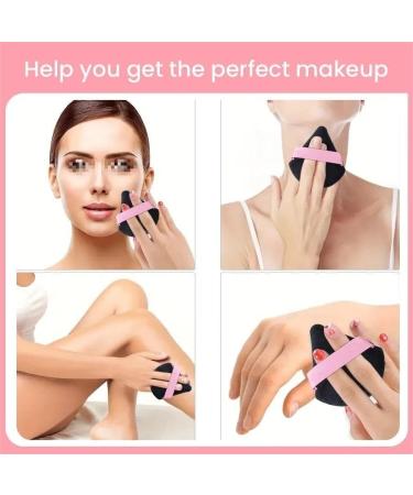 13 powder with black triangle pink finger powder puff set for everyday use makeup setting SHE103-13black - Buy Online on GoSupps.com