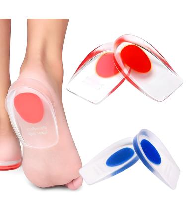 Gel Heel Cup Plantar Fasciitis Liner - Silicone Heel Cup Pads for Plantar Fasciitis  Heel Pain  Bone Spur Pain and Achilles Tendon Treatment and Shock Absorbing Support(Medium/Small)