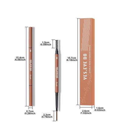 Dark Brown Eyebrow Pencil - Dual-sided Mechanical Brow Pen for Precise Filling & Sculpting - Longlasting & Water-resistant - Chocolate Shade - Buy Online on GoSupps.com
