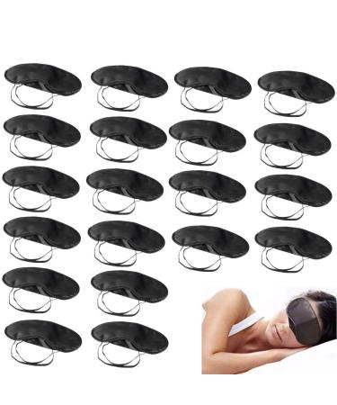 Pack of 20 Eye Mask Shade Cover Blindfold Night Sleeping with Nose Pad Blindfold Game Games Relax Cover Black