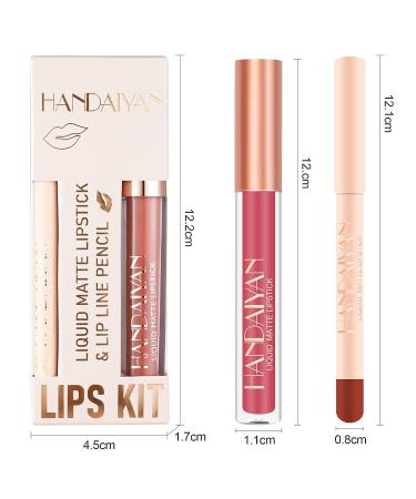 Seawave Nude Lip Liner and Lipstick Set - 12 Pcs Long Lasting Waterproof Matte Lipgloss for Black Mature Women - Makeup Gift Set - Buy Online on GoSupps.com