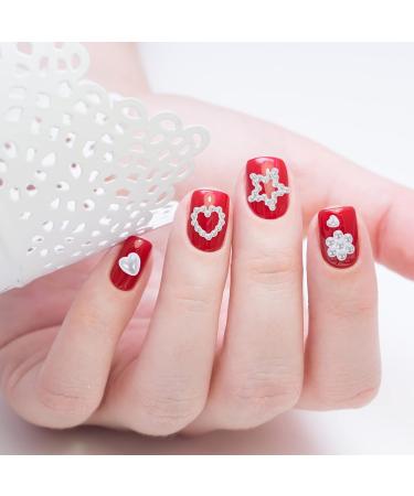 LALAFINA 1 Box Nail Decoration Pearl Nail Art Nail Jewels Nail Pearls Pearl Nail Gems Pearls for Nails Art Mini Decor Rhinestones Manicures Accessories Nail Supplies White Heart - Buy Online on GoSupps.com