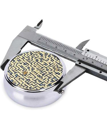 Labyrinth Treasure Map Round Pill Box - 3 Compartment Organizer | Portable Travel Pill Box for Easy Medication Management - Buy Online on GoSupps.com