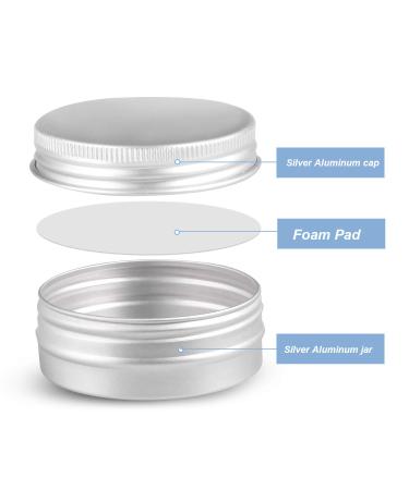 Round Silver Aluminum Storage Jars with Secure Screw Tops - Ideal for Cosmetics, Lip Balms, Candles, and Tea - Set of 24 - Buy Online on GoSupps.com