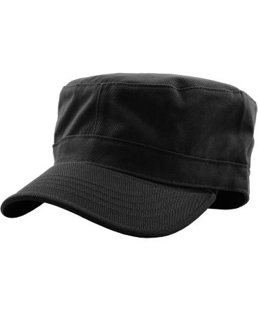 Cadet Army Cap Basic Everyday Military Style Hat (Now with STASH Pocket Version Available) X-Large Black Daily Cadet