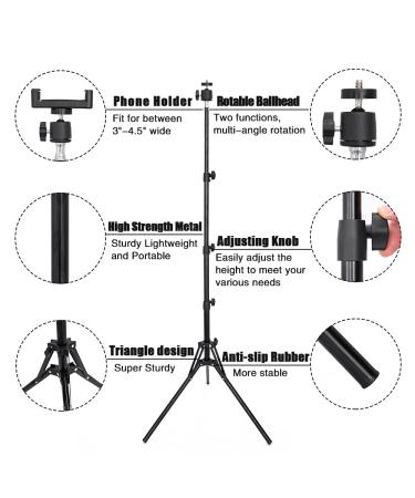 60-inch Multifunctional Metal Wig Tripod Stand | Adjustable Phone & Camera Tripod - Buy Online on GoSupps.com