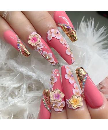 Dornail 30PCS Acrylic Flower Nail Charms - Colorful 3D Gold Edge Flower Resin Charms for Women & Girls - Nail Art Decorations - Buy Online on GoSupps.com