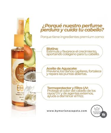 MARIANA ZAPATA Perfume Capilar Coco Termoprotector Colombia 2.83oz-85ml - Buy Online on GoSupps.com