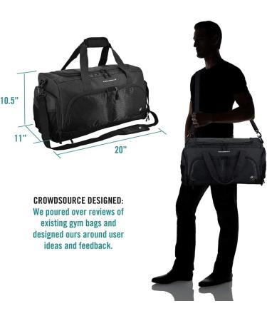 Ultimate Gym Bag 2.0 - Durable Crowdsource Designed Duffel with 10 Compartments, Water Resistant Pouch | Black Medium (20) - Buy Online on GoSupps.com