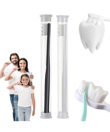 BREVI Toothbrush  BREVI Brush  BREVI Nordic-Inspired Premium Nano Toothbrush  Extra Soft Toothbrush with 20000 Soft Bristles  Ultra-fine Soft Toothbrush for Sensitive Gums and Teeth (Black+white)