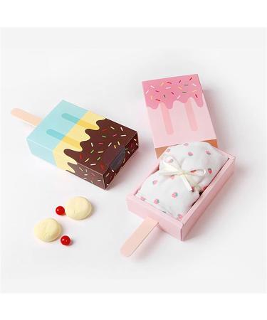 Candy Box 10Pcs Dragee Wrapping Party Gift Flower Box Sweet Wedding Candy Chocolatees (Color : Pink ice cream box) (Size : Blue Ice Cream Box) - Buy Online on GoSupps.com