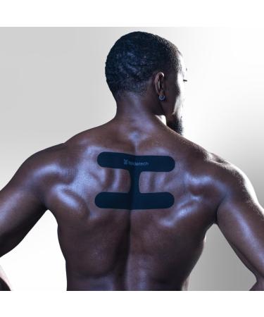 Spidertech Kinesiology Tape - Professional Pre-Cut Cotton for Athletes Pain Relief & Postural Support - Black (4 Pack - Buy Online on GoSupps.com