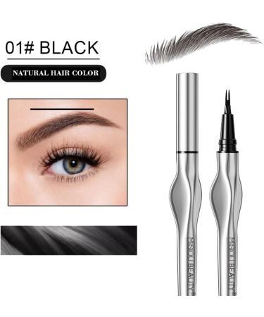 LXZJJM Ultra-Fine 3D Waterproof Microblading Eyebrow Pen Eyebrow Pencil For Natural-Looking Brows Long-Lasting and Smudge-Proof (01# BLACK) - Buy Online on GoSupps.com