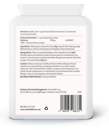 Selenium 200g 120 Capsules - Immune Support & Thyroid Function - Antioxidant Supplement for Hair, Nails - Buy Online on GoSupps.com
