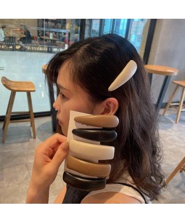 Hair Clips PU Leather Hair Clip Sponge Padded Barrette Solid Thick Hairpin Women Hair Snap Korean Style Headwear Blue Hair Clips (Size : Black 1) - Buy Online on GoSupps.com