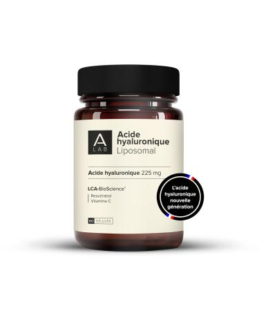A-LAB Liposomal Hyaluronic Acid – Reinforced Assimilation – Anti-Wrinkle, Elasticity, Firming Skin Supplement – ??Resveratrol, 225 mg, 20 days – Made in France