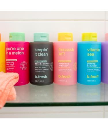 Buy b.fresh Exfoliating Body Wash - You re One In A Melon Shower Gel for Men & Women | Revitalizing 16 Fl Oz with Fruit Enzymes | International Shipping - Buy Online on GoSupps.com