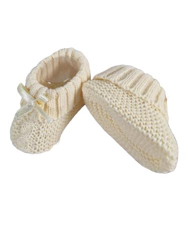Royal Icon Newborn Baby Boys Girls Booties Baby Booties with Bow Soft Knitted Baby Bootees 0-3 Month Newborn Booties for Babies Ideal for Indoor and Outdoor Use RI354 3 Months Lemon - Buy Online on GoSupps.com