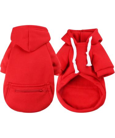 Waterproof Dog Coat - Warm Winter Jacket & Sweater for Puppies & Small Dogs | Fleece Hoodies & Autumn Clothing (1024thdebkc-Red M) - Buy Online on GoSupps.com