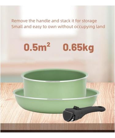3PCS Frying Pan Set with Detachable Handle Space Saving Cookware Frying Pan Sauce Pan Non-Stick Oven Safe Up Dishwasher Safe Non Stick Frying Pan with Removable Handle - Buy Online on GoSupps.com