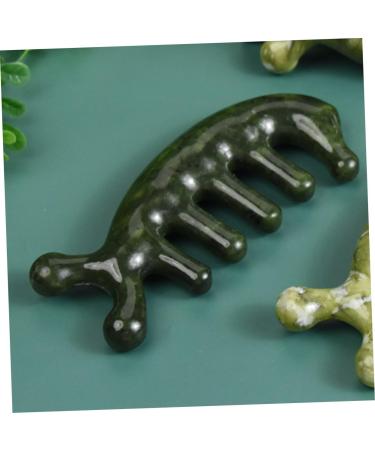 Moluckfu Jade Massage Comb - Premium Handcrafted Jade Body Tool for Scalp & Relaxation | 11.50x1.50cm Green - Buy Online on GoSupps.com