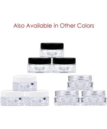Beauticom 12 Pack 5G Clear Square Jars with Black Lids - BPA Free Storage for Acrylic Powder Rhinestones & Nail Accessories - Buy Online on GoSupps.com