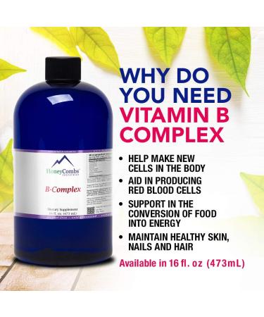 HoneyCombs Vitamin B5 (Pantothenic Acid) Drops 1 Fl Oz + Vitamin B Complex Drops 16 Fl Oz - Buy Online on GoSupps.com