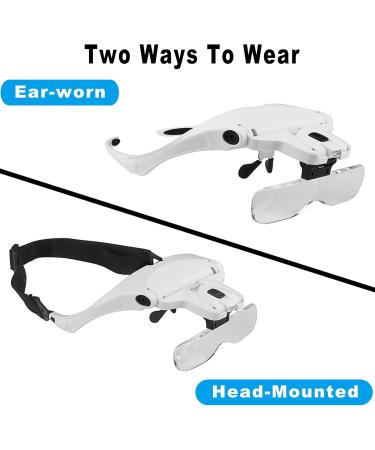 Magnifying Glasses Headset Wimayo Magnifying Glasses with Light and 5 Detachable Lenses(1X-3.5X) Headband Magnifier Magnifying Glasses for Jewellery Close Work Reading Watch & Electronic Repair - Buy Online on GoSupps.com